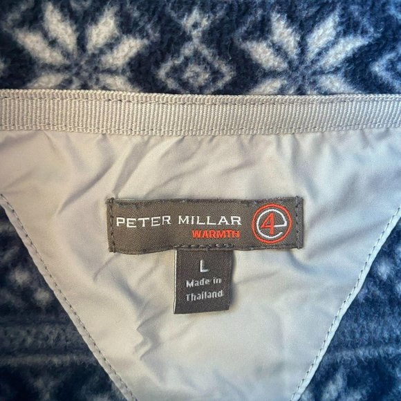 Peter Millar Warmth Blue White Snowflake 1/4 Zip L - Picture 5 of 7